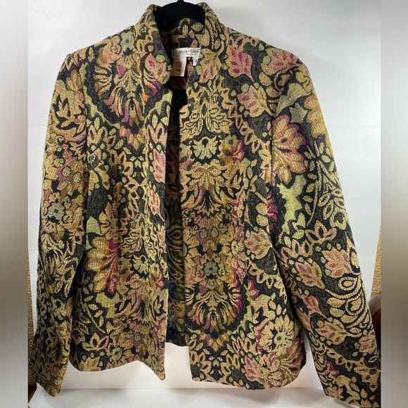 Coldwater Creek Brocade Floral Patterned Jacket - Picture 1 of 11